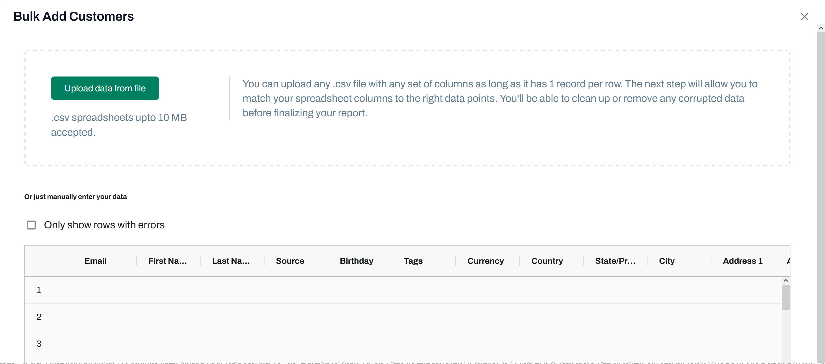 enter subscribers manually