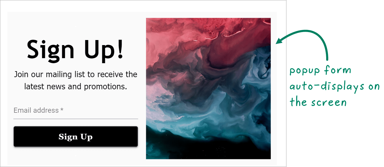 tinyEmail popup form