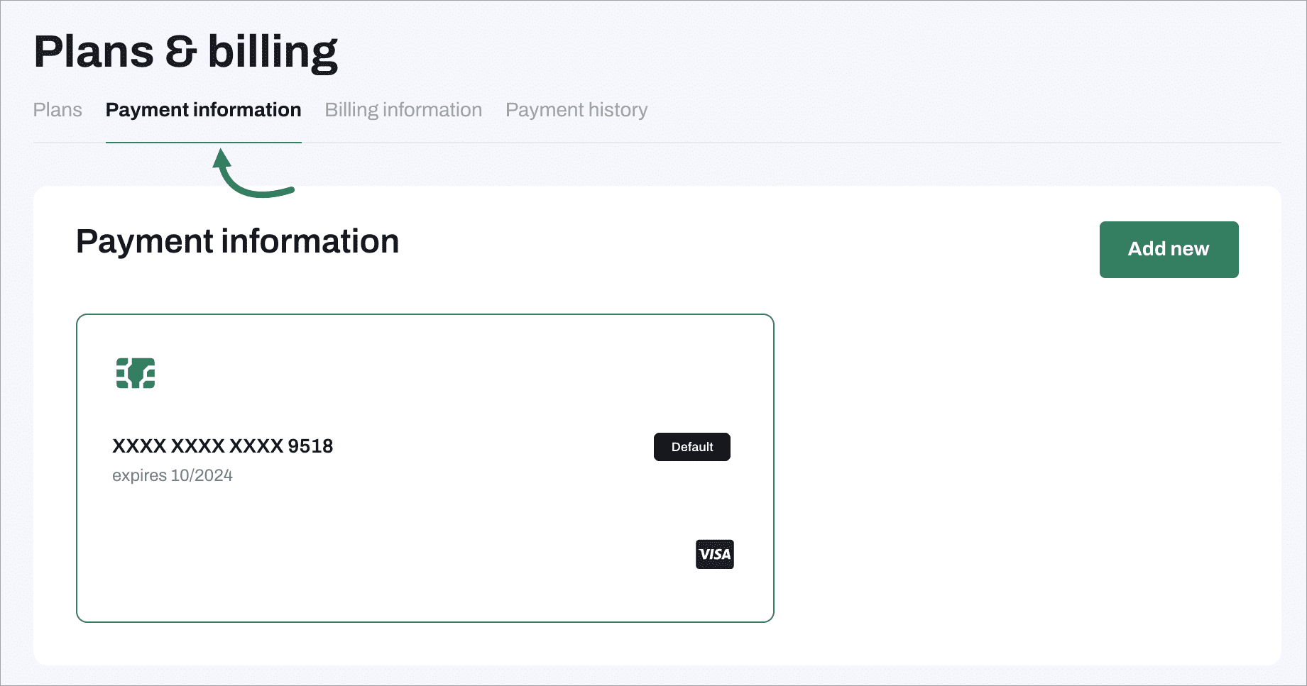 tinyEmail billing payment information