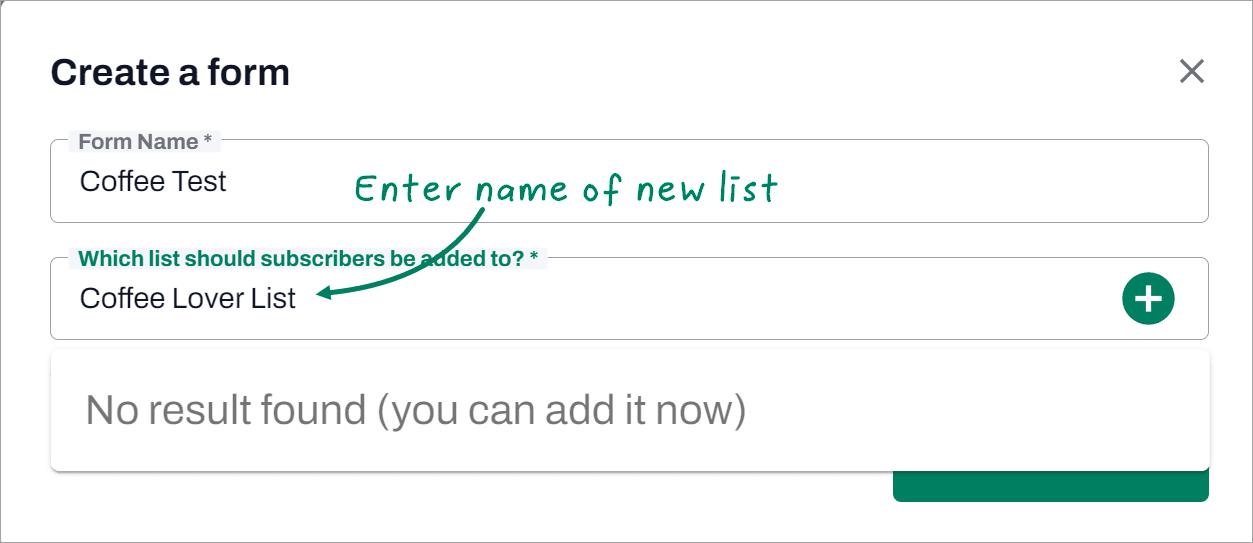 add form list