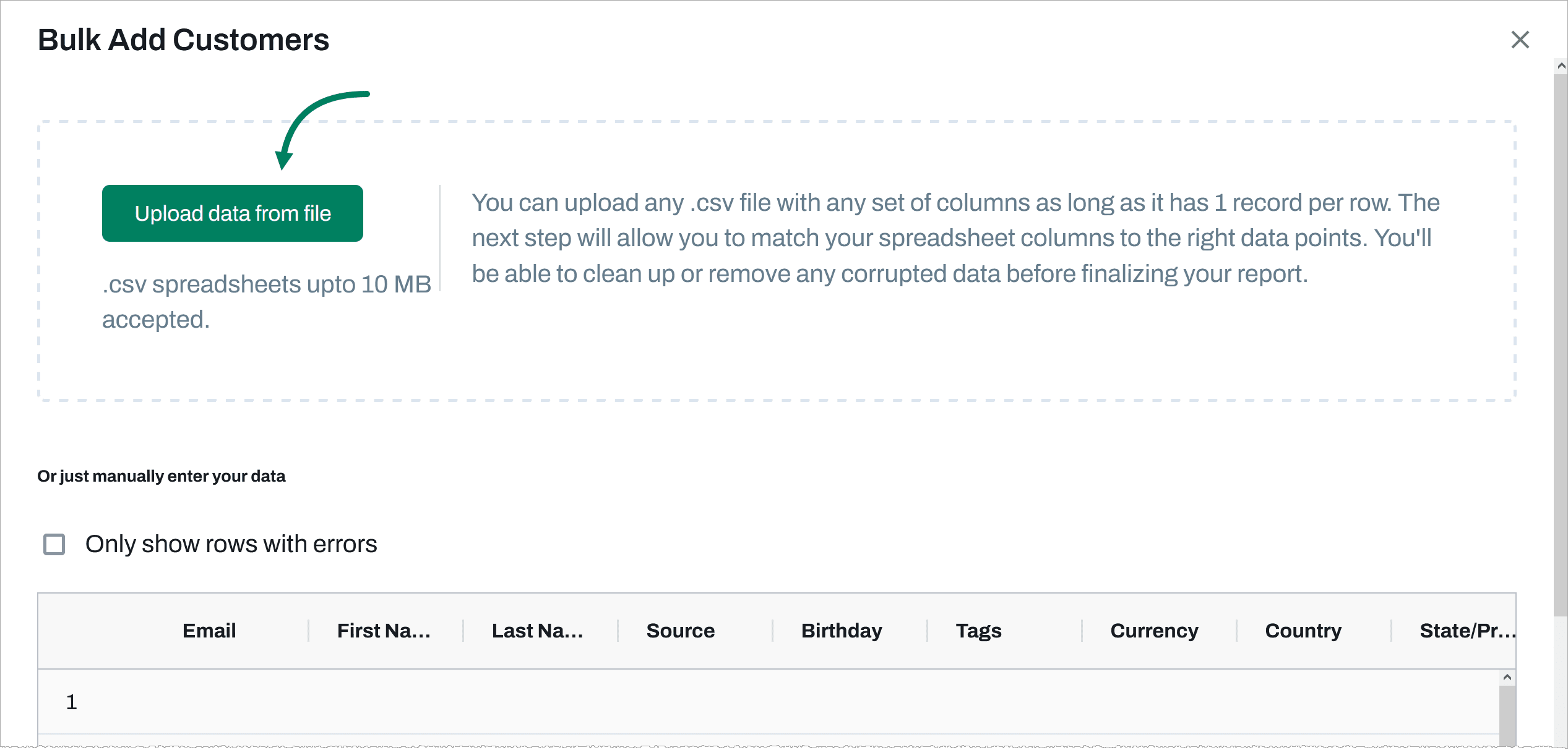 upload a bulk import file
