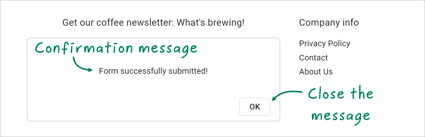 add confirmation message