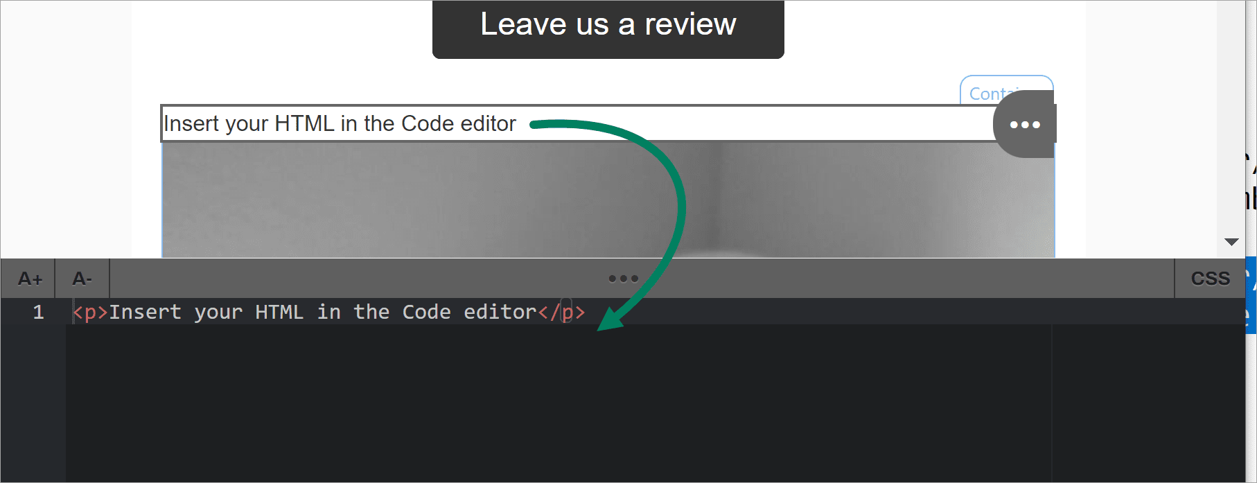 open the HTML editor