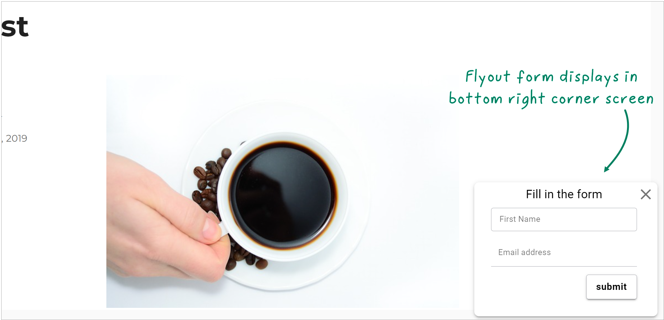 tinyEmail create fly form