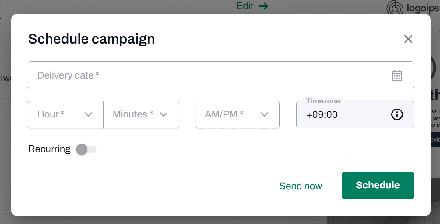 set a recurring schedule for the campaign