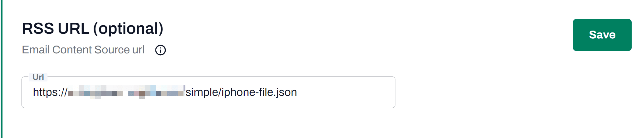 enter the JSON web feed URL