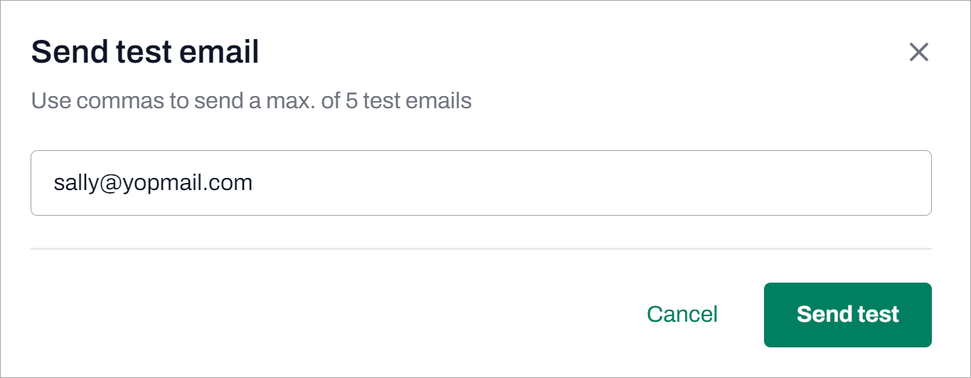 click the send test email button