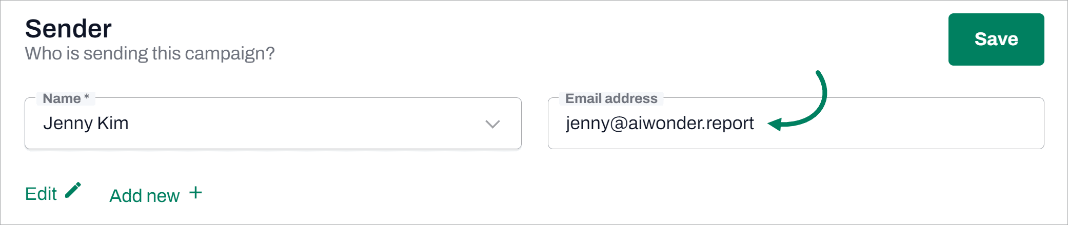 tinyEmail use verified email for campaigns